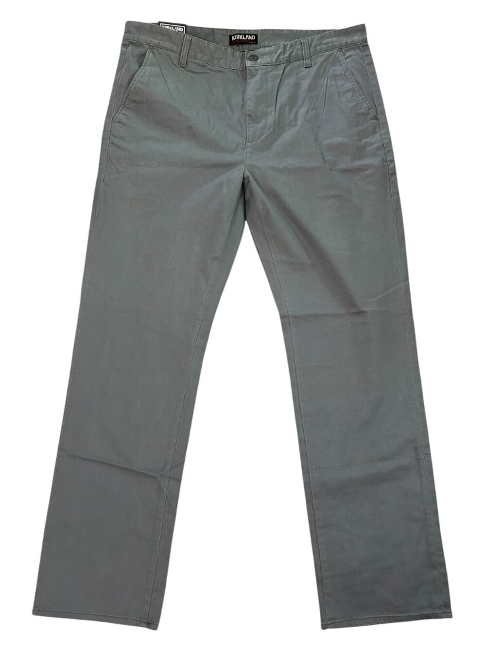 Kirkland Signature Size 40x34 Straight Leg Tailored Fit Chino Pants Smoke NWT